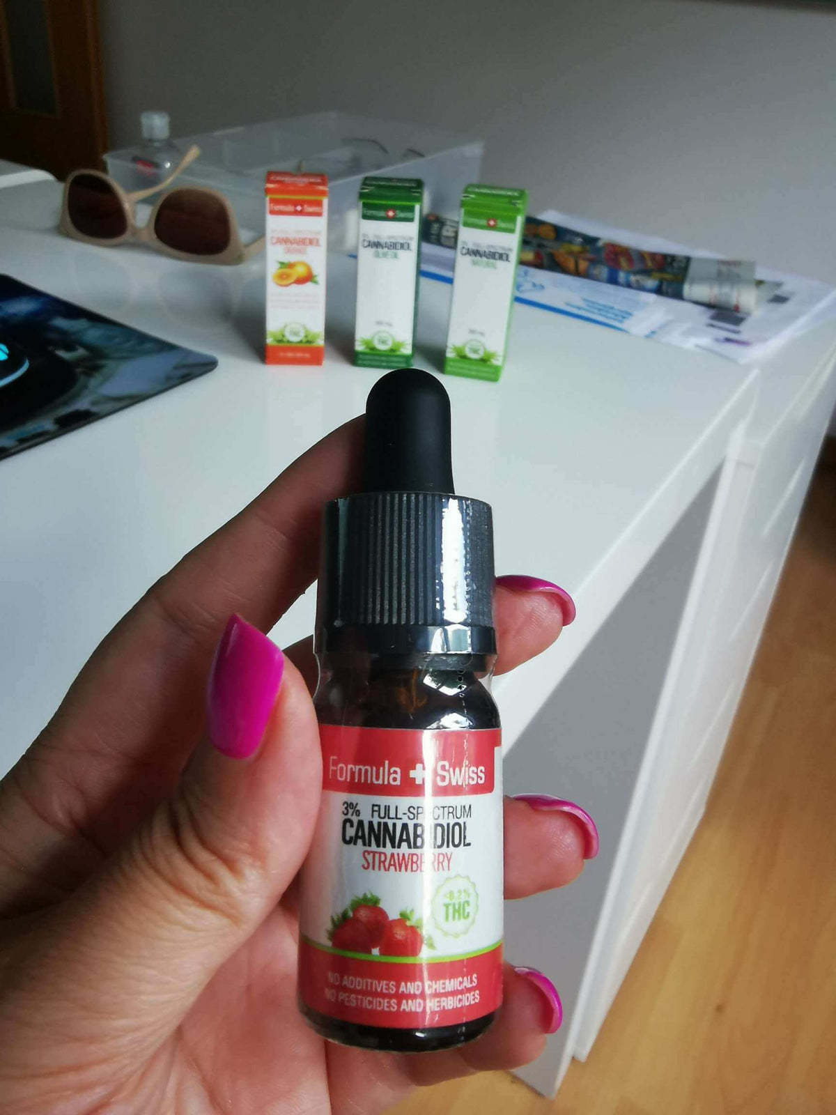 Formula Swiss CBD aliejus MCT aliejuje – braškių aromatas